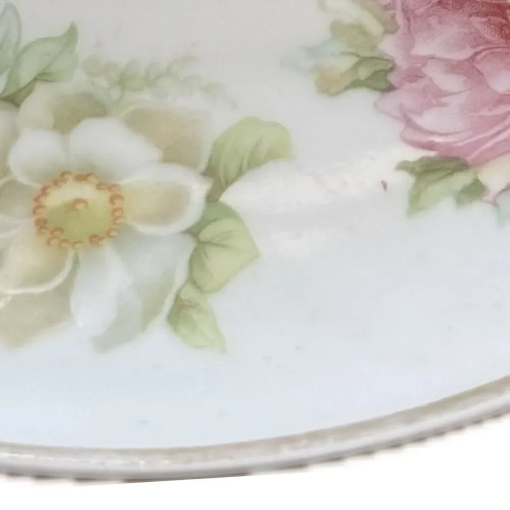 Vintage Moravia Porzellan Austria Porcelain Plate with‎ Floral Design